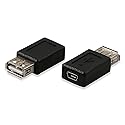 ELECTOP 2 Pack USB 2.0 A Female to USB B Mini 5 Pin Female Adapter Converter