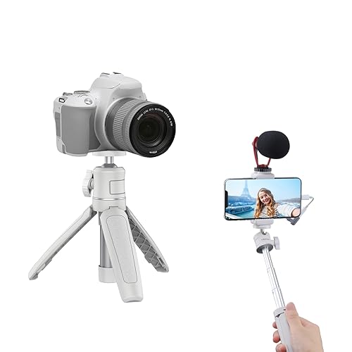 MT-08 White Mini Tripod for Camera, 1/4" Screw Universal Portable Camera Tripod Compatible with DJI OSMO Pocket 3/OSMO 360/Insta360