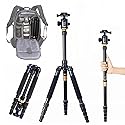 QZSD Q-666 Portable Aluminum Tripod Monopod With Q-02 360 Degree Swivel Fluid Ball Head Compact Travel for DSLR Digital Camera and Camcorder Nikon