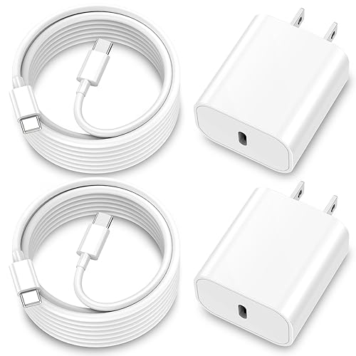 Compatible with iPhone 16/15 Charger Fast Charging, 20W Dual Port USB C & USB A Wall Charger Block Type C 10ft Long USB C Fast Charing Cable…