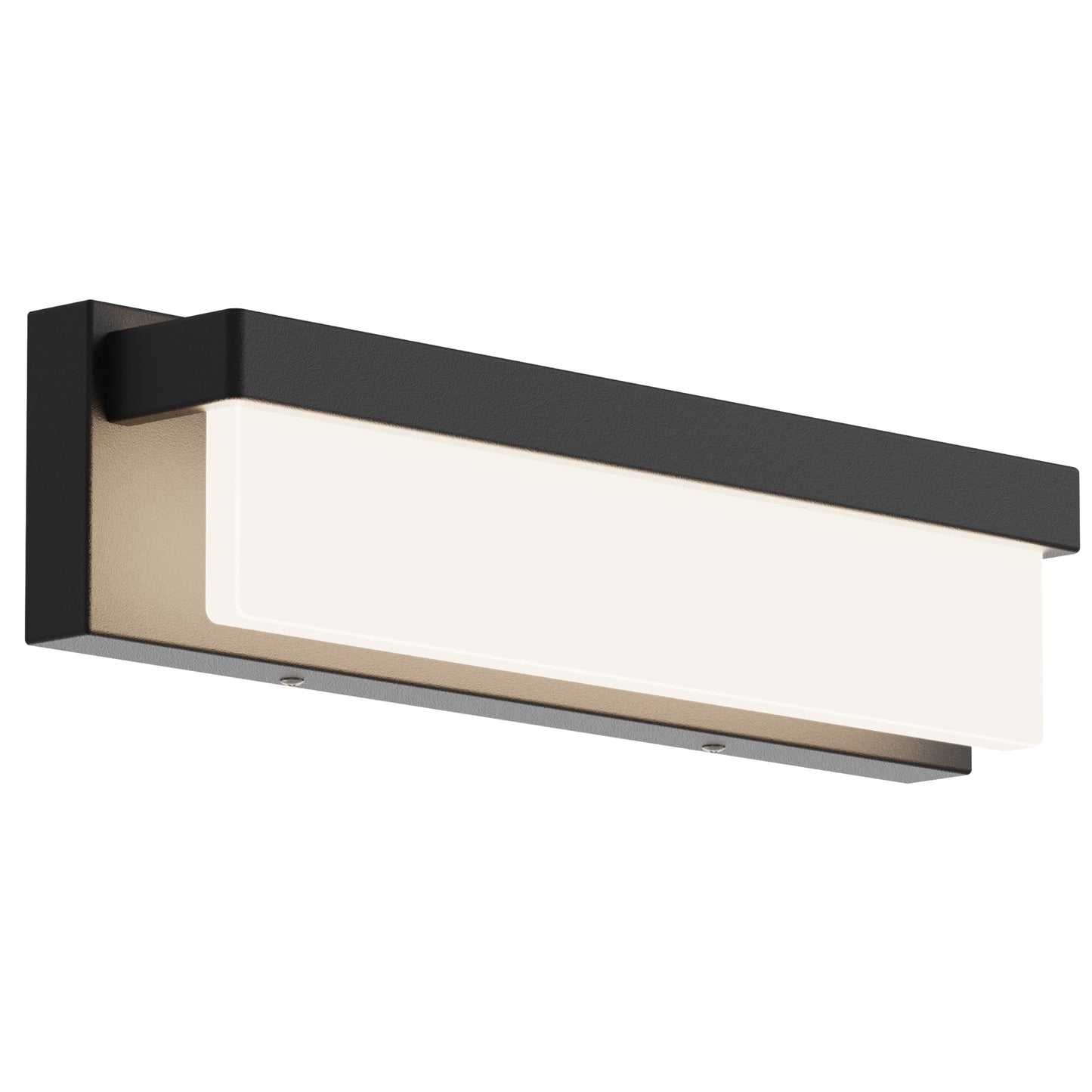 LIGHTINN LED Bathroom Vanity Light Fixture Over Mirror 16.5 inch Modern Rectangle Black Matte Metal Lighting Bar 4000K Daylight Wall Sconce (Black)
