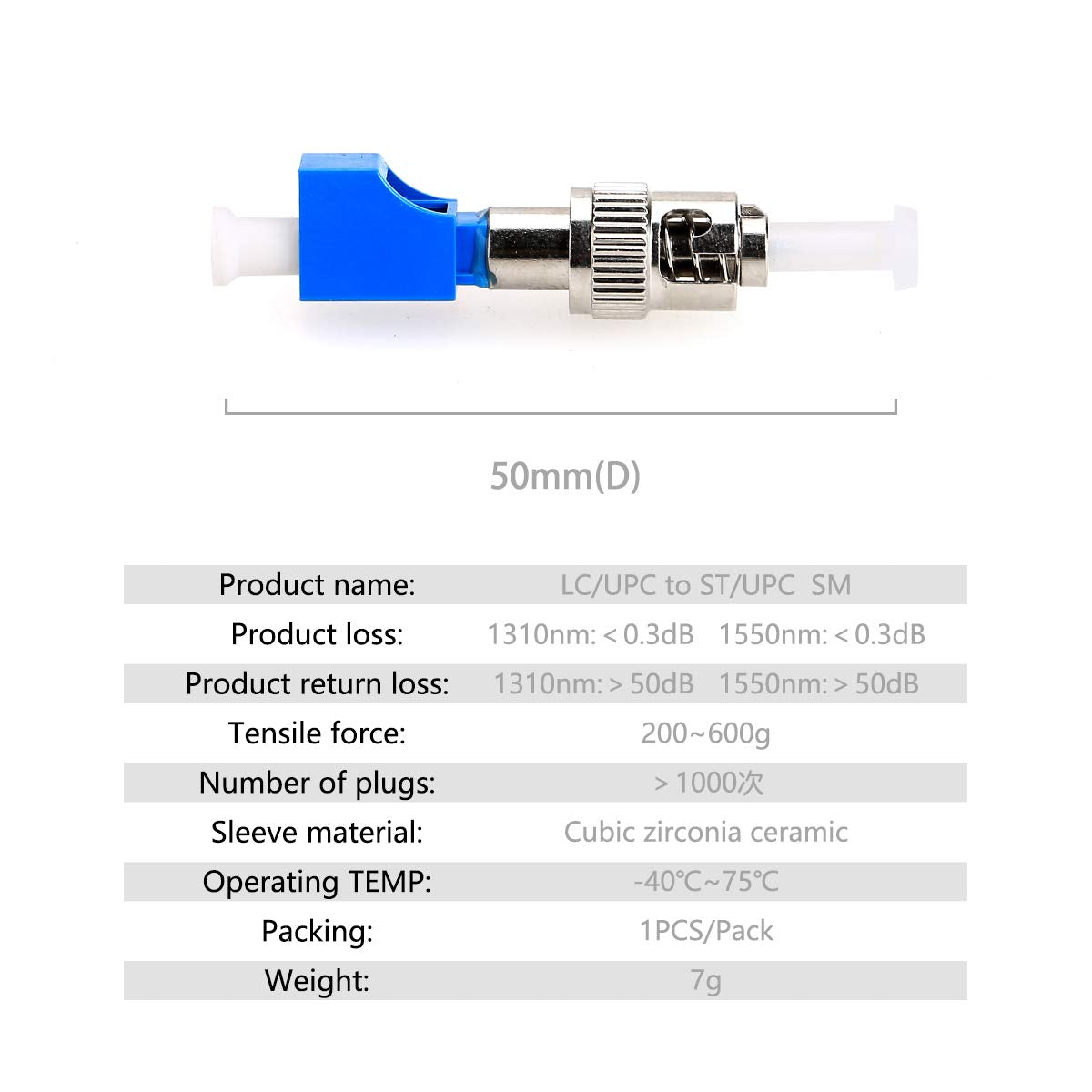KELUSHI Single Mode 9/125 SM ST Male to LC Female Hybrid Optical Fiber Adapter Connector