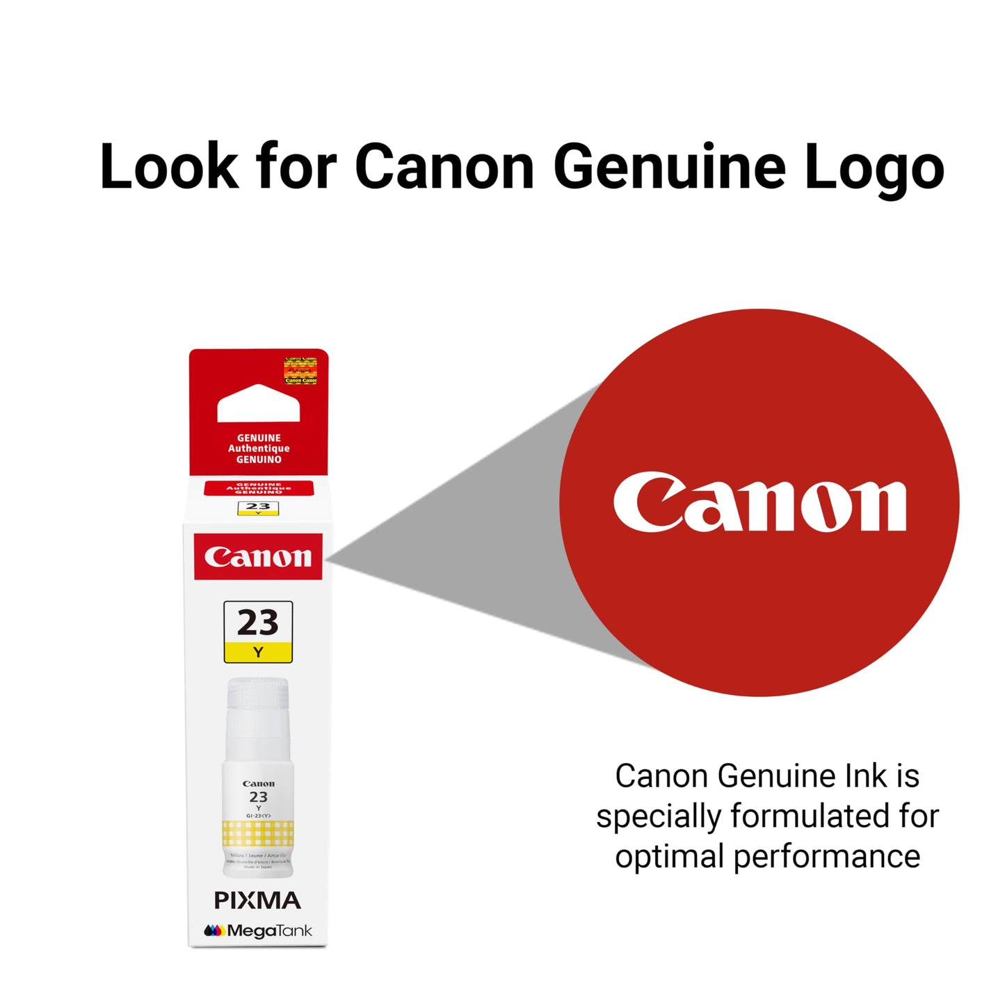 Canon GI-23 Genuine Yellow Ink Bottle, Compatible with Megatank G620 Printers