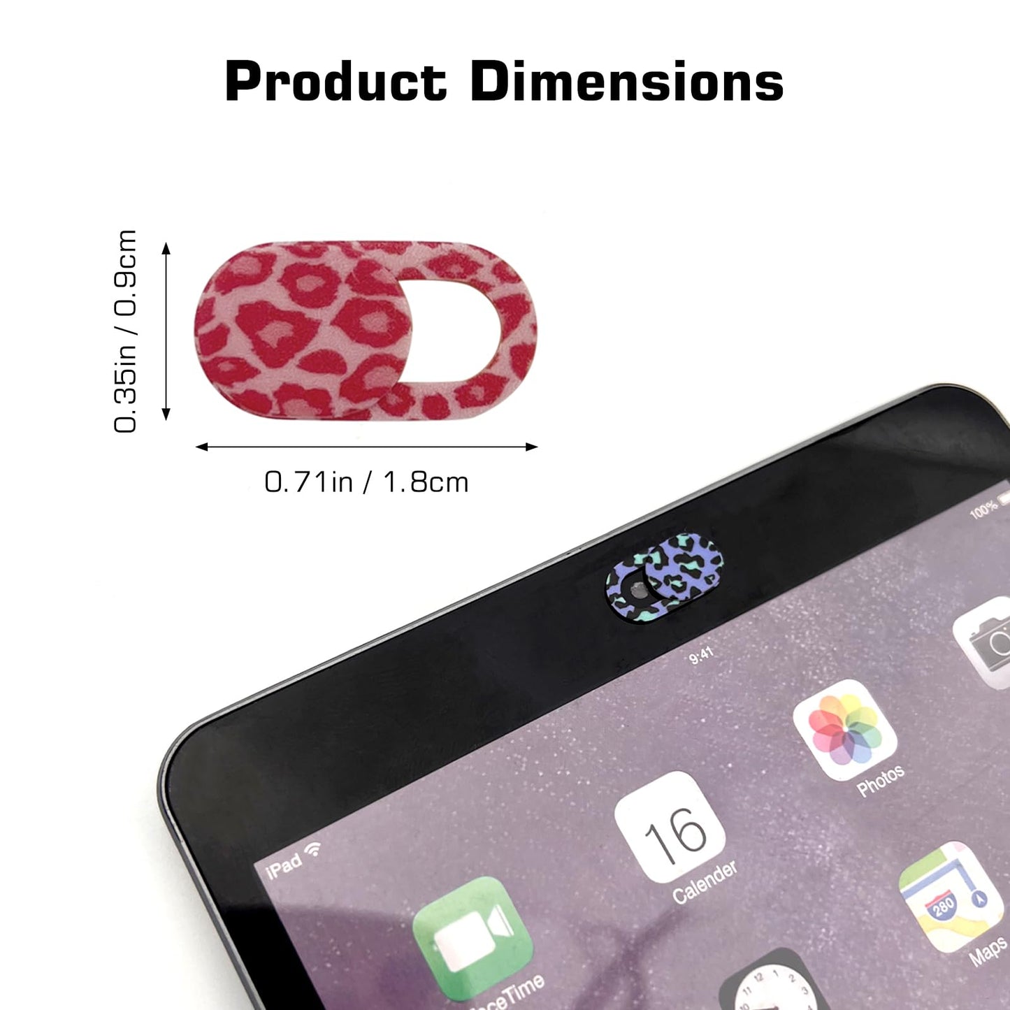 Leopard Print Webcam Cover Slide, Stylish Camera Privacy Blocker for Laptops, Phones & Tablets, Ultra-Thin Multi-Color Webcam Protection