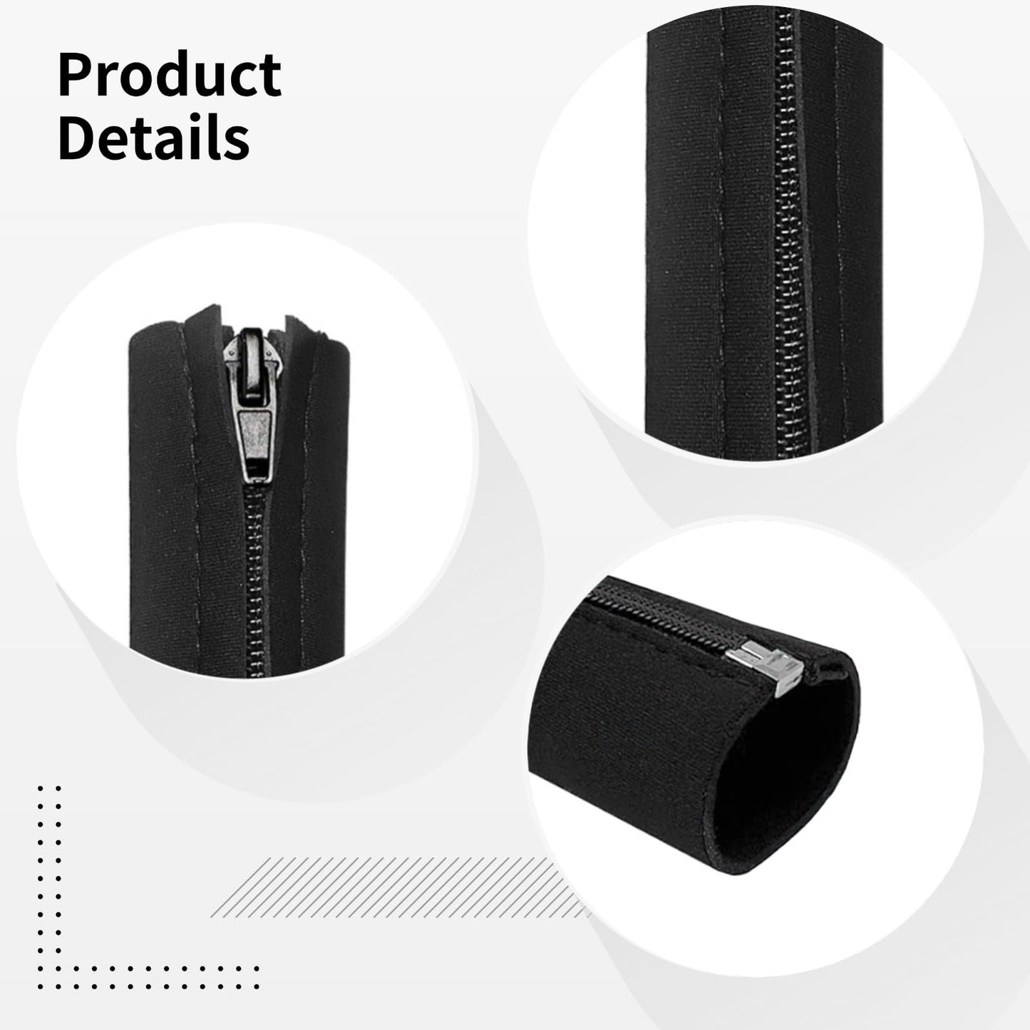 4 PCS Zipper Cable Organizer Sleeves, Cable Management Sleeve for TV and Computer Cords, Black Polyester, Reliable and Easy to Use ?and Effectively