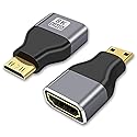 Cyberguys Mini HDMI to HDMI Adapter Cable 2Pack, 8K@60Hz UHD Video, High-Speed Mini-HDMI Male to Female Converter for Camera Camcorder DSLR Raspberry