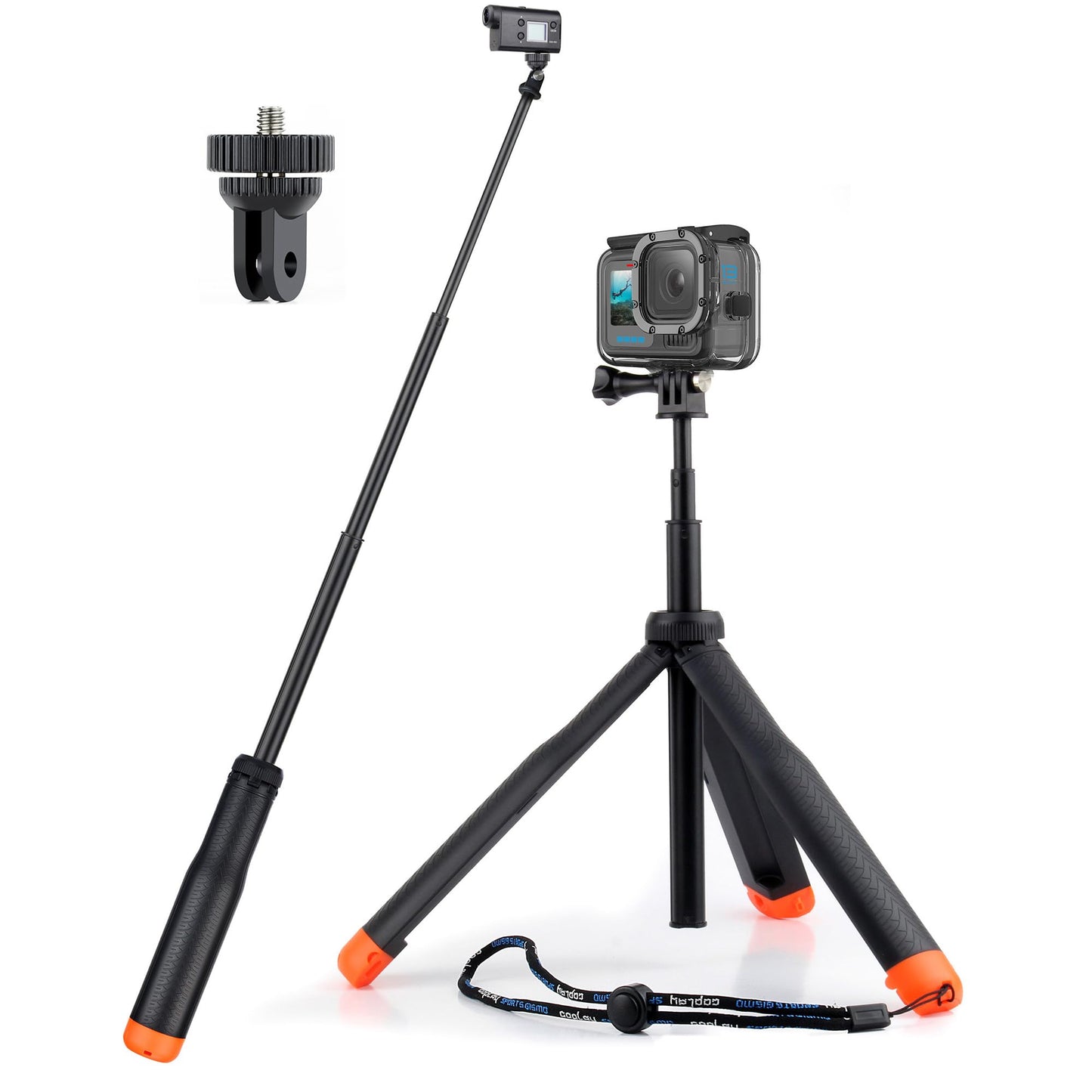 GEPULY Floating Selfie Stick Underwater Hand Grip for GoPro Hero 13, 12, 11, 10, 9, 8, Insta360 Ace Pro 2, DJI OSMO Action 6 5 Pro 4 3 and Most Action
