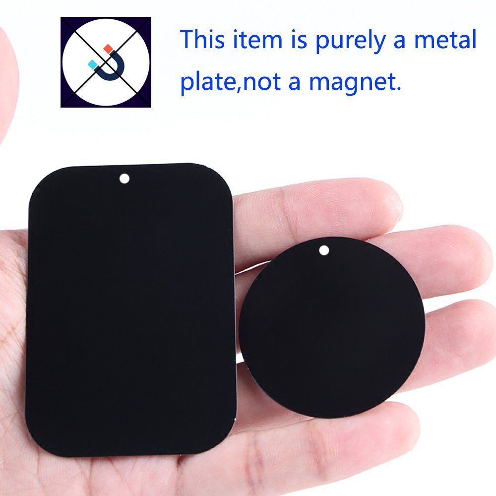 DSTELIN Universal Metal Plate 8 Pack for Magnetic Phone Car Mount Holder Cradle with Adhesive (Compatible with Magnetic Mounts) - 4 Rectangle and 4