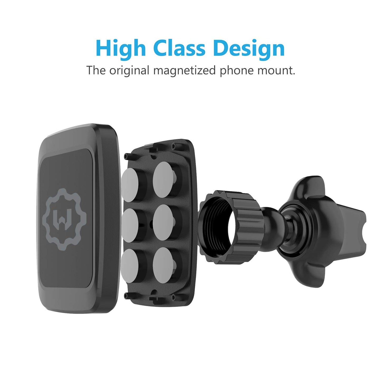 WixGear Magnetic Phone Holder for Car, Twist-Lock Air Vent Car Phone Holder with Swift-Snap Technology, Secure Grip Car Phone Mount, Compatible