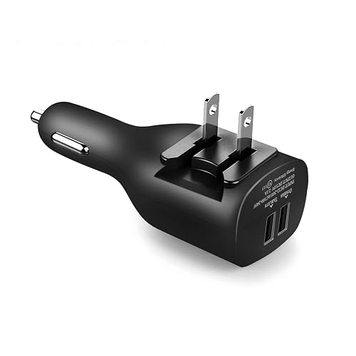 NDLBS Car Charger,Dual USB Wall Charger and Car Charger with Travel Adapter Foldable Plug Home for iPhone X Xs MAX 6 7 8 Plus, iPad mini Air Pro, S10