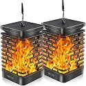 EOYIZW Solar Outdoor Lights 2 Pack- 99 LEDs Flickering Flame Solar Lantern for Garden Decor- IP65 Waterproof Garden Decor for Halloween Patio Yard