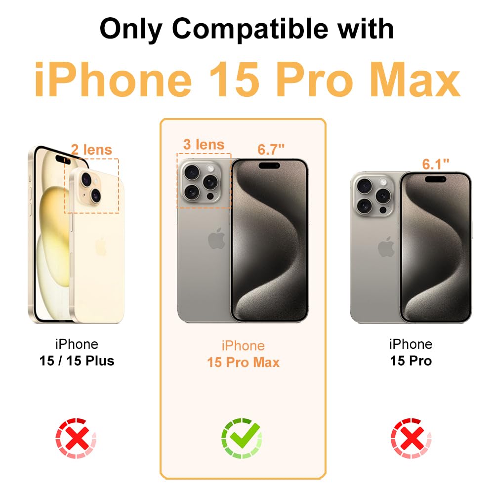 Wuwedo for iPhone 15 Pro Max Clear Wallet Case, Up to 4 Cards, Hybrid Protective Anti-Slip Case with Card Holder, TPU + PC, Anti-Yellowing, 6.7" 2023