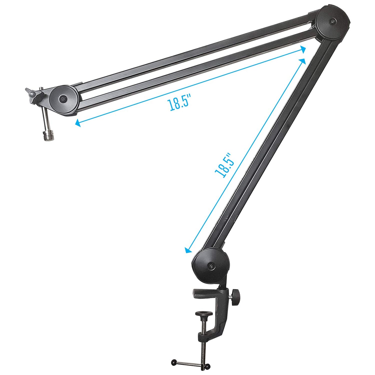 AxcessAbles Large Heavy Duty Desk Mounted Microphone Boom Stand with 3.3ft Extension and 6ft XLR Cable | 5LB Capacity | Podcast Boom for Large