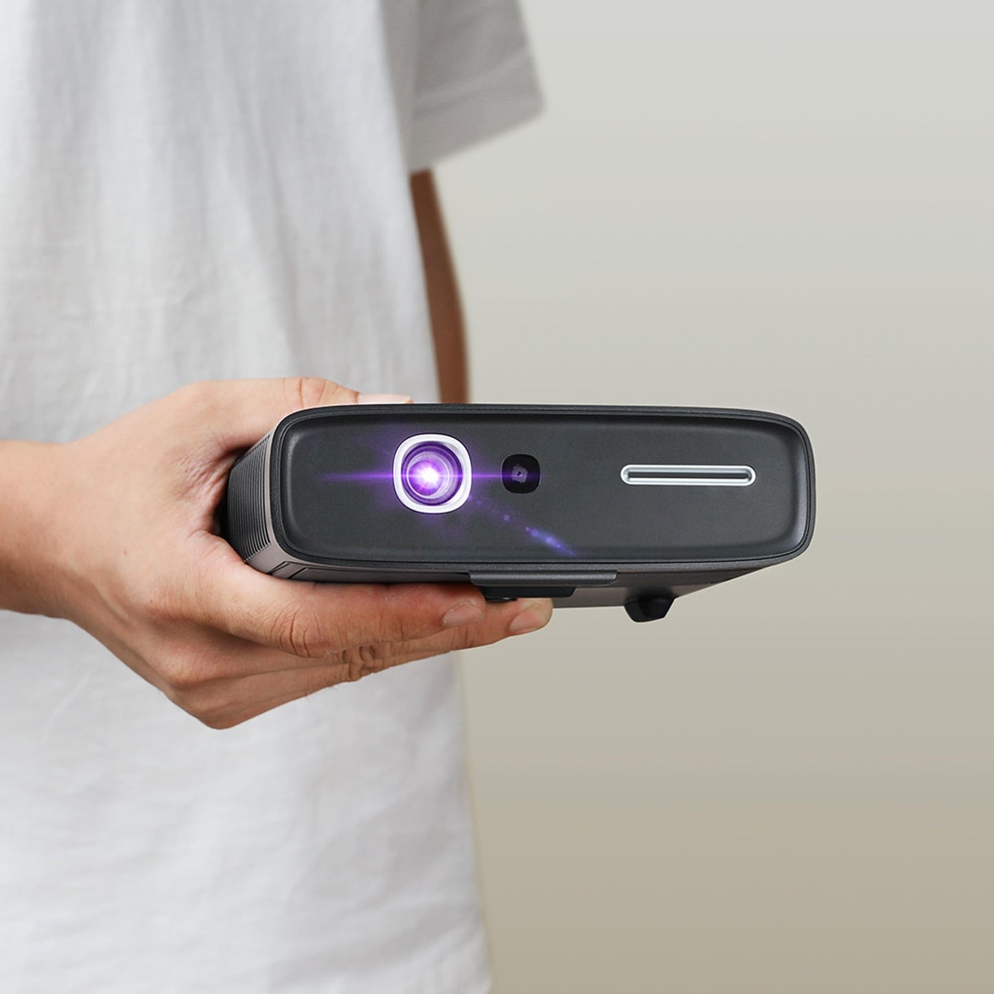 Mini Projector with WiFi and Bluetooth, 1080P Portable Laser Projector, Auto Keystone Correction, Auto Focus, 400 ISO Lumens, Smart Android TV
