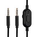 UNCLE LIGHT 2M Black Gaming Headset Replacement Cable, Compatible with Logitech A10 A10 Gen 2 A30 A40 A40 tr, 3.5mm Audio Line, Inline Mute Cord