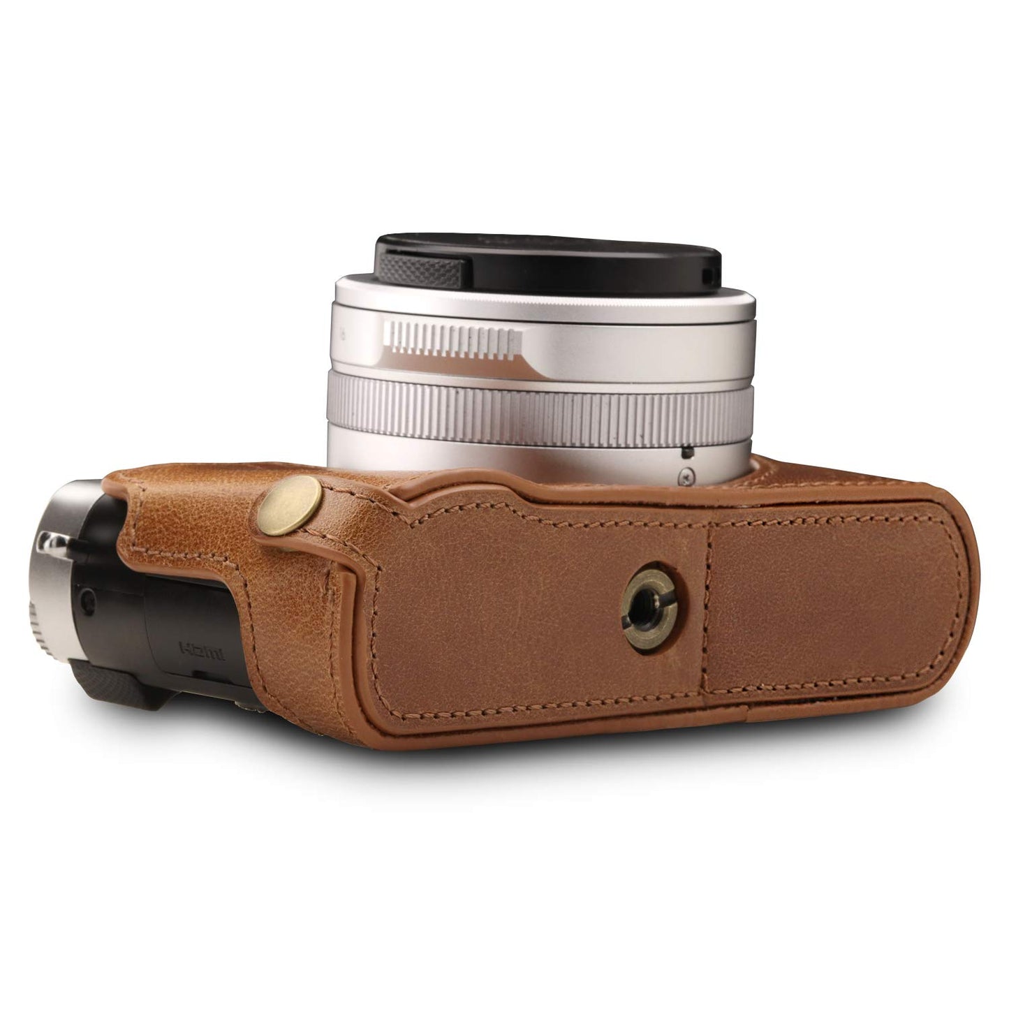 Mega Gear Leica D-Lux 7, D-Lux 8 Ever Ready Genuine Leather Camera Half Case And Strap