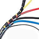 20Ft XHF 1/2" Spiral Cable Wrap 12mm(Wrapping Range:9mm-65mm) Cord for Computer Electrical Wire Organizer Sleeve Hose RoHS Black