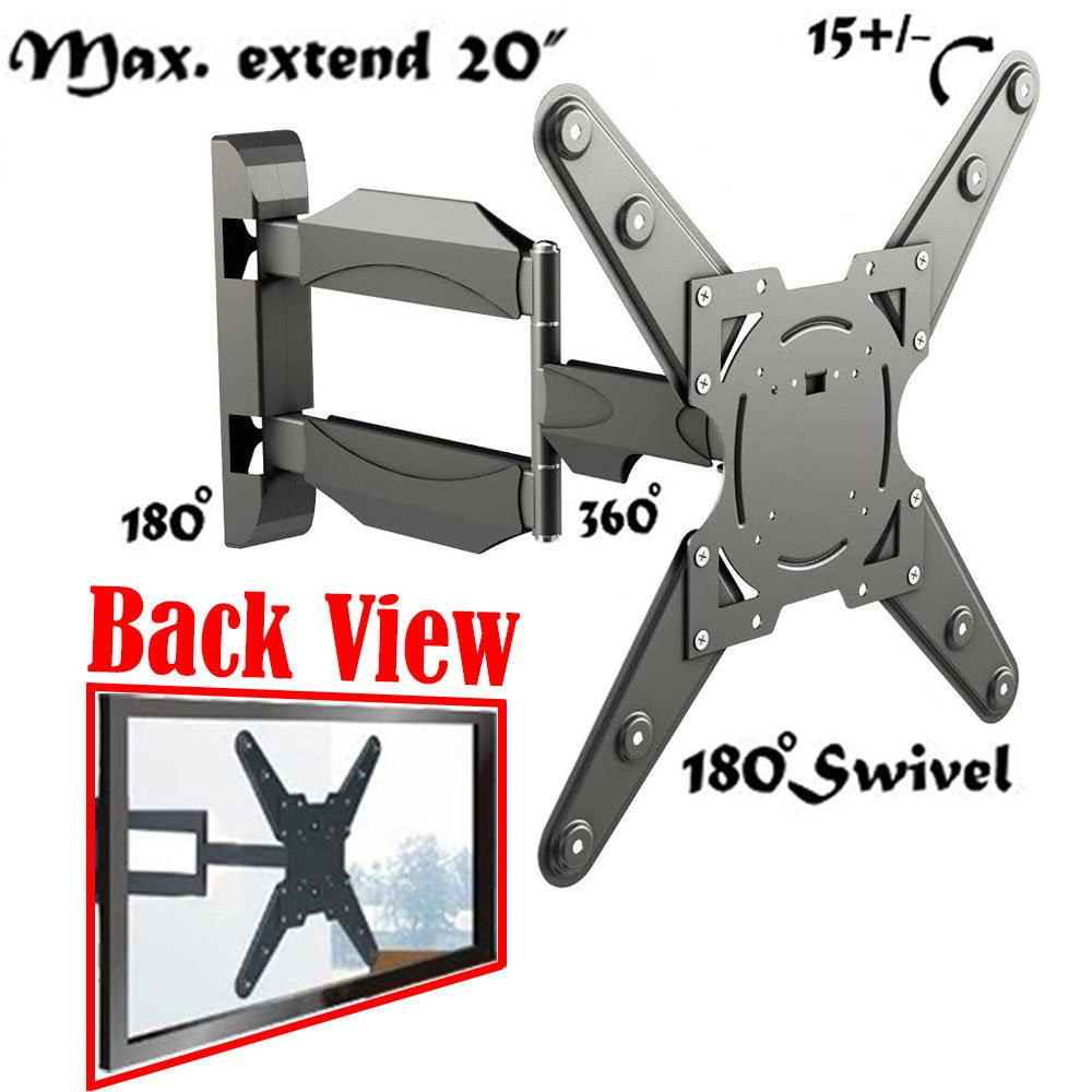 2xhome - Full Motion Articulating Swivel Swival & Tilt Arm - Cable Management - LCD LED 3D Plasma TV TVs Television Monitor Moniter Screen Wall Mount