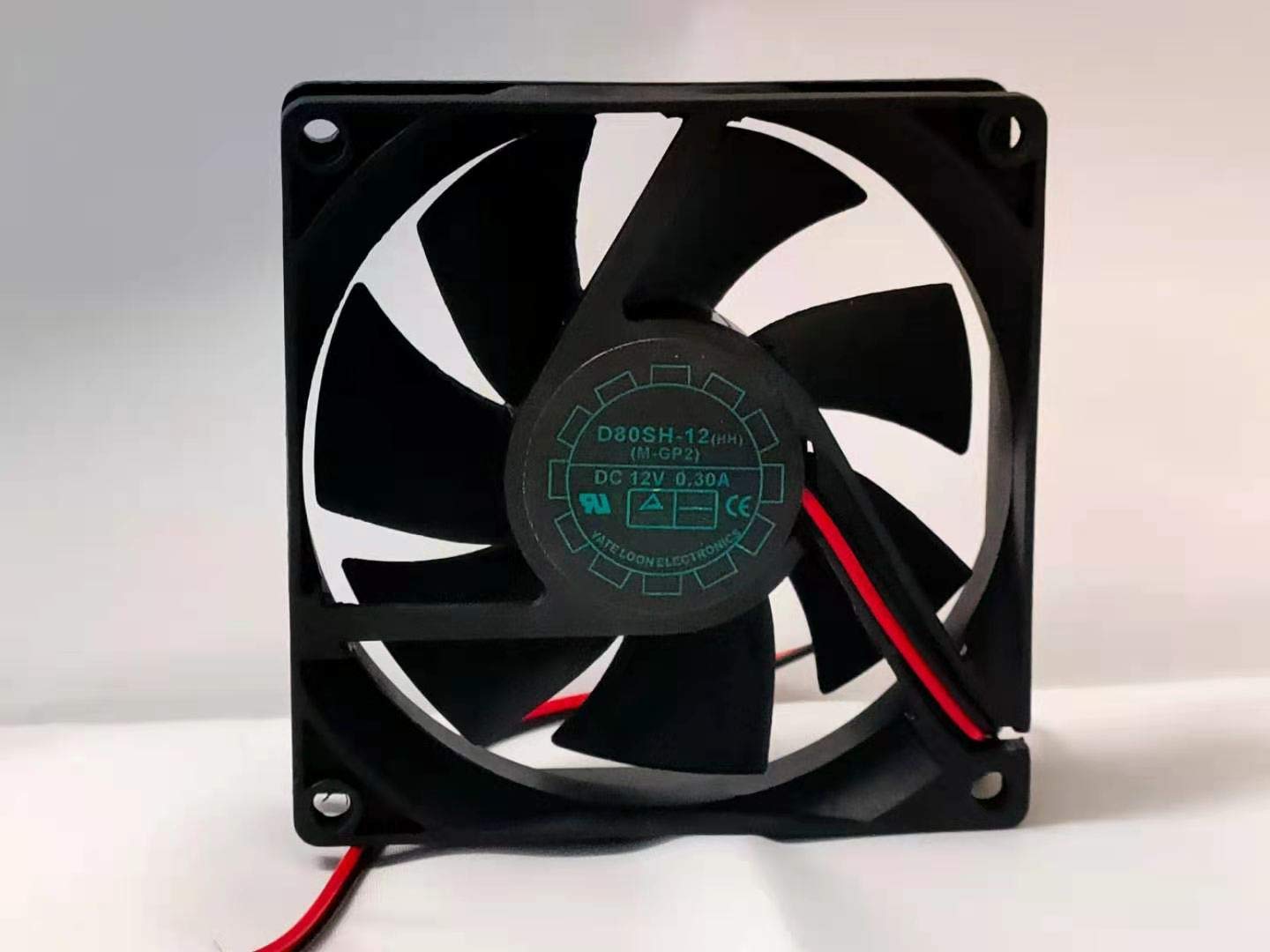 D80SH-12 12V 0.30A 80mm Fan - 8025 0.30A 80x80x25mm 34DB 2-Wire Power Supply Cooling Fan