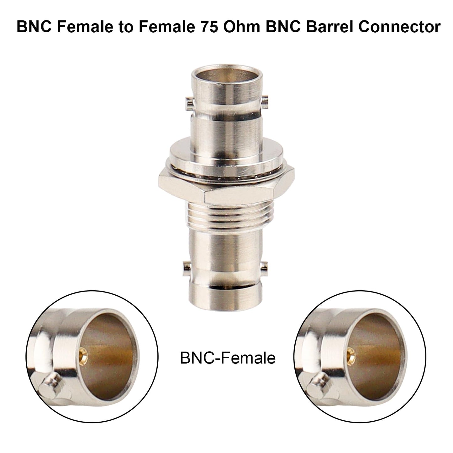 XRDS -RF 2PCS 75 Ohm BNC Female to BNC Female SDI Connector, Adapter for HD-SDI/3G-SDI/4K/8K SDI Video Camera Cable