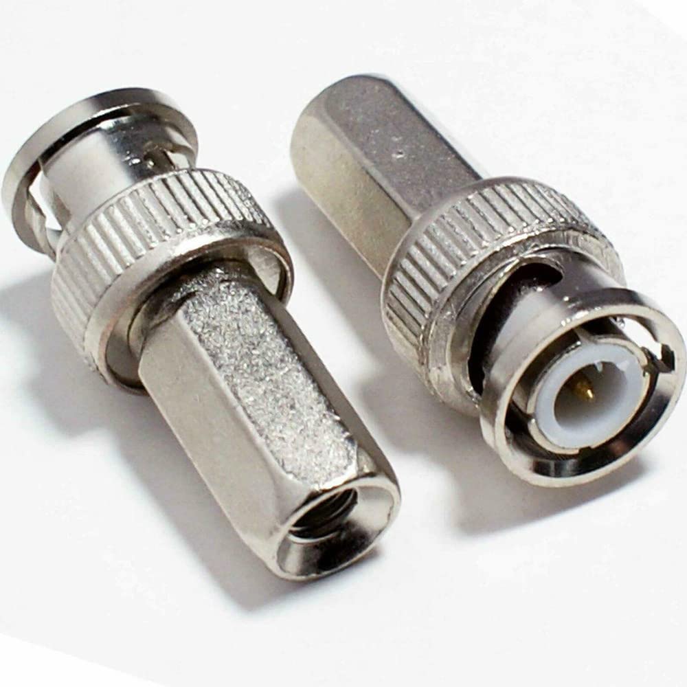 V-Fiabilidad 25PCS RG59 Coaxial Cable Connector, CCTV Twist On BNC Male Plug RF Coax Connector Surveillance Cable Adapter for CCTV IP Camera Security