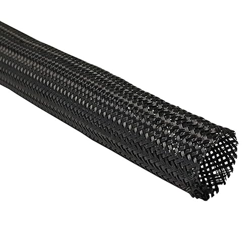 Techflex 2 Inch Flexo Clean Cut Braided Cable Sleeve - Black - 25 Feet