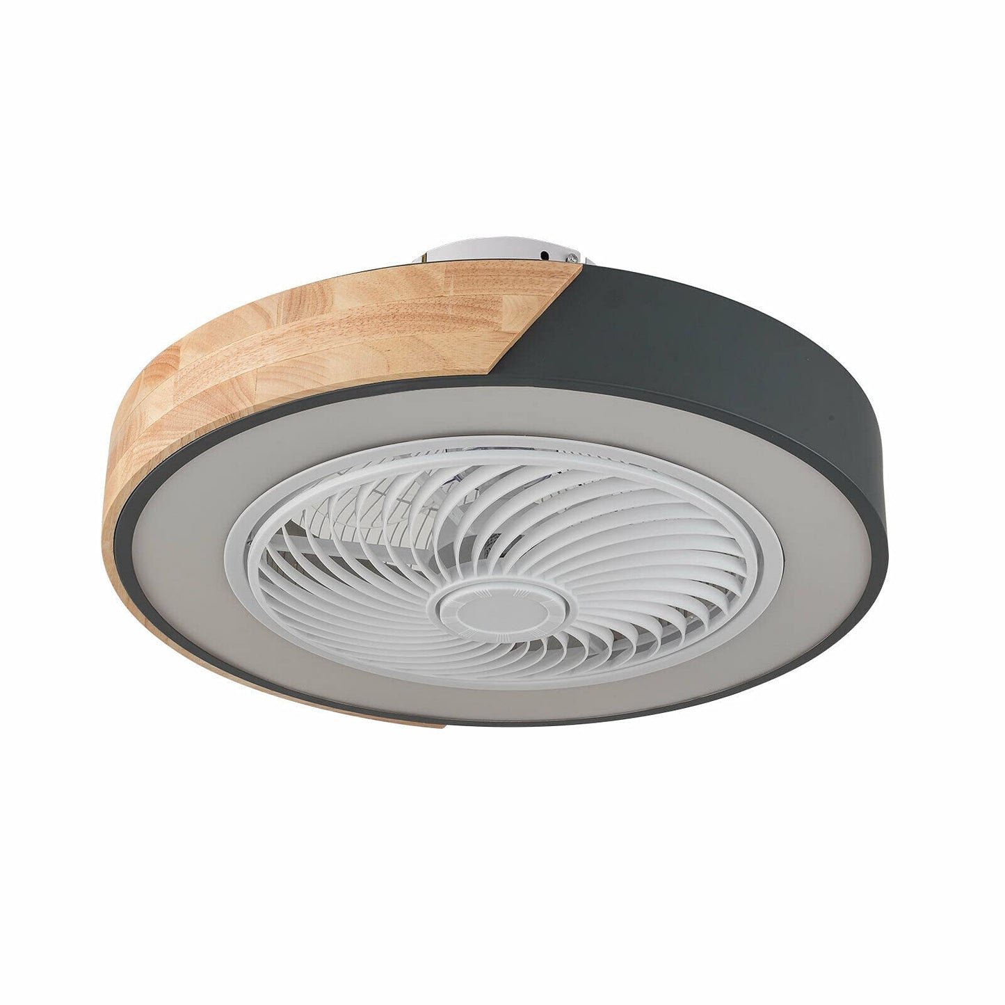 Ceiling Fan with Light and Remote Control, 22 Inch Modern LED Semi Flush Mount Light Fandelier, Mixed Wood Design,3 Lights Colors 3 Speeds,Enclosed