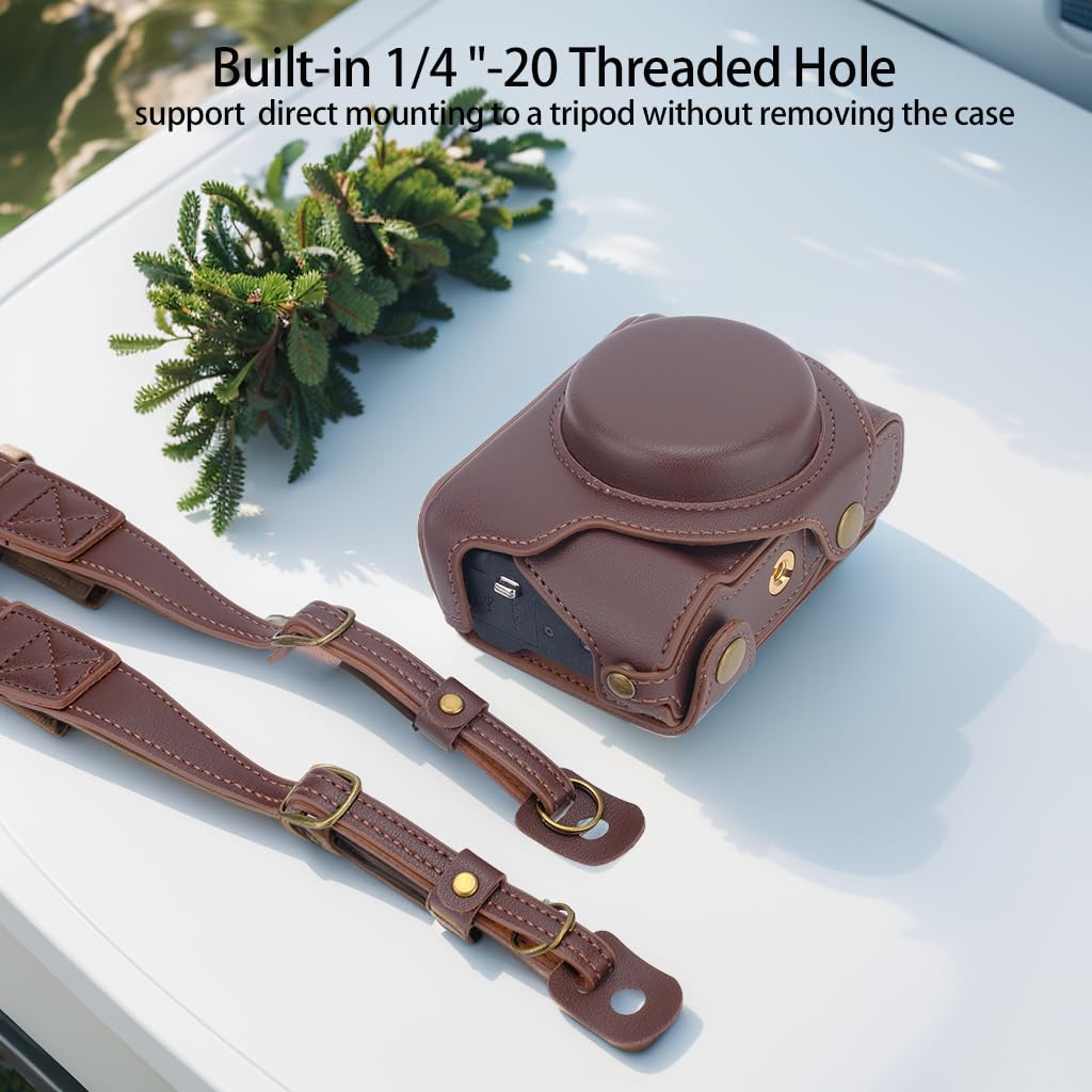 Bowan G7X Mark II, G7X Mark III Camera Case - Vintage PU Leather Camera Case for Sony G7X Mark II, G7X Mark III DSLR Camera Protective Leather Camera