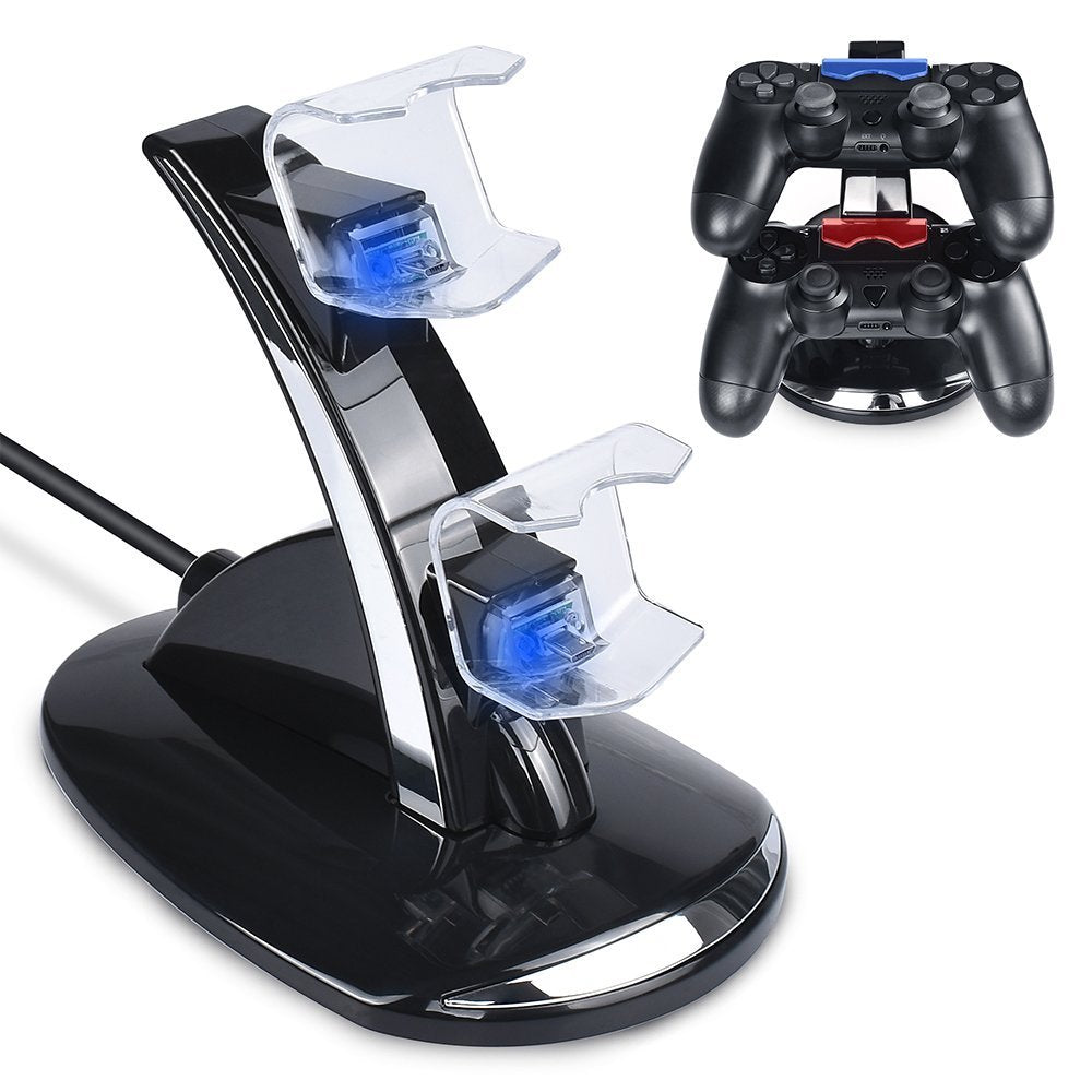 Controller Charger Dock Station for PS4, Controller Charger for PlayStation 4 - Fast Charging Station for 2 Controllers, Replacement Charging Dock