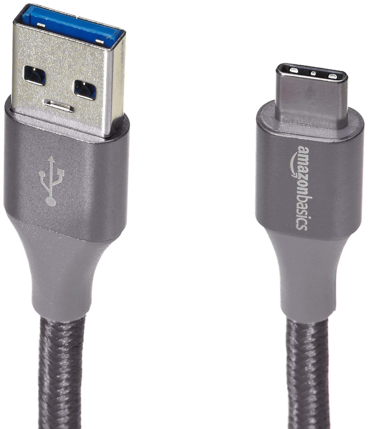 Amazon Basics USB-C to USB-A 3.1 Gen 1 Fast Charger Cable, Nylon Braided Cord, 5Gbps High-Speed for Apple iPhone 16/15, iPad, Samsung Galaxy, Tablets