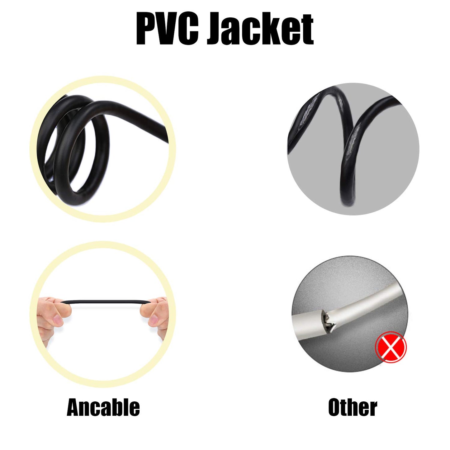 Ancable USB to 2.5mm Male, Headphone Charger Cable for JBL Synchros E30 E40BT E45BT E50BT EB40 S400BT S400 S500 S700 J56BT Wireless Headphones