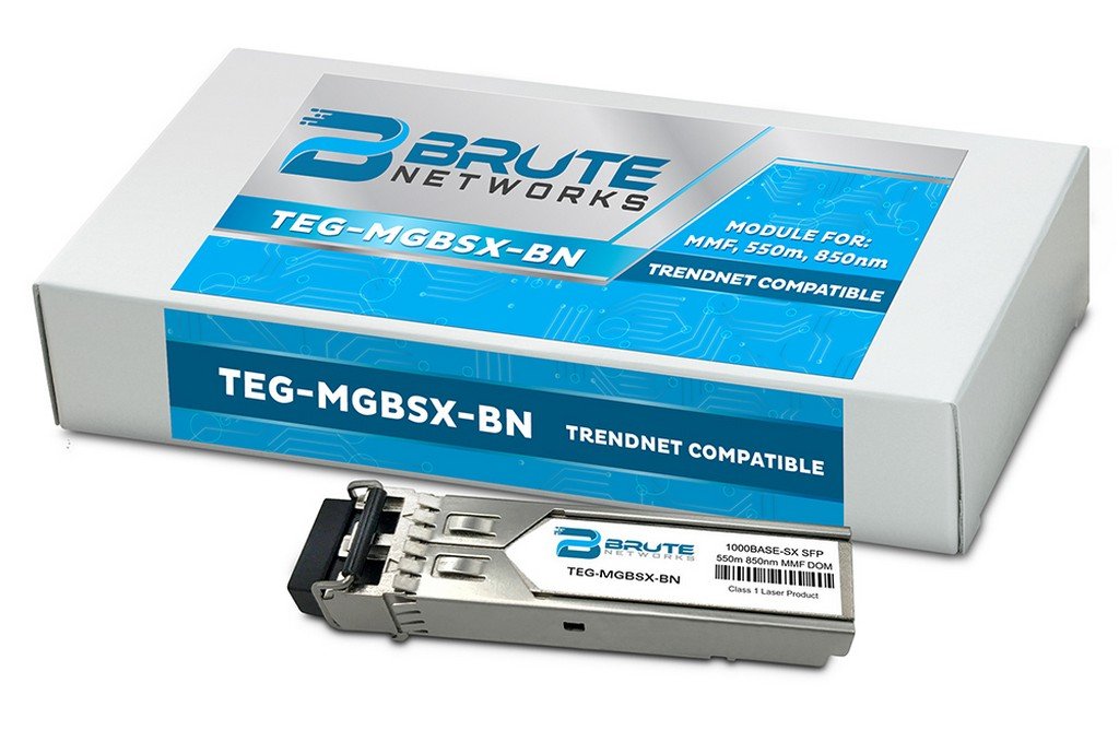 Brute Networks TEG-MGBSX-BN - 1000BASE-SX 550m MMF 850nm SFP Transceiver (Compatible with OEM PN# TEG-MGBSX)
