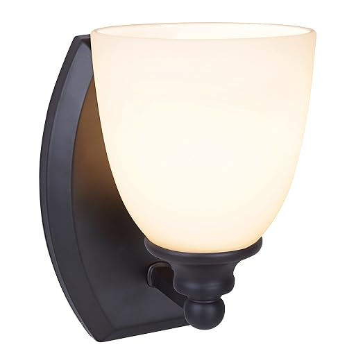 Aspen Creative 62210, One Metal Bathroom Vanity Wall Light Fixture, 5-1/2" Wide, Transitional Design in Oil Rubbed Bronze