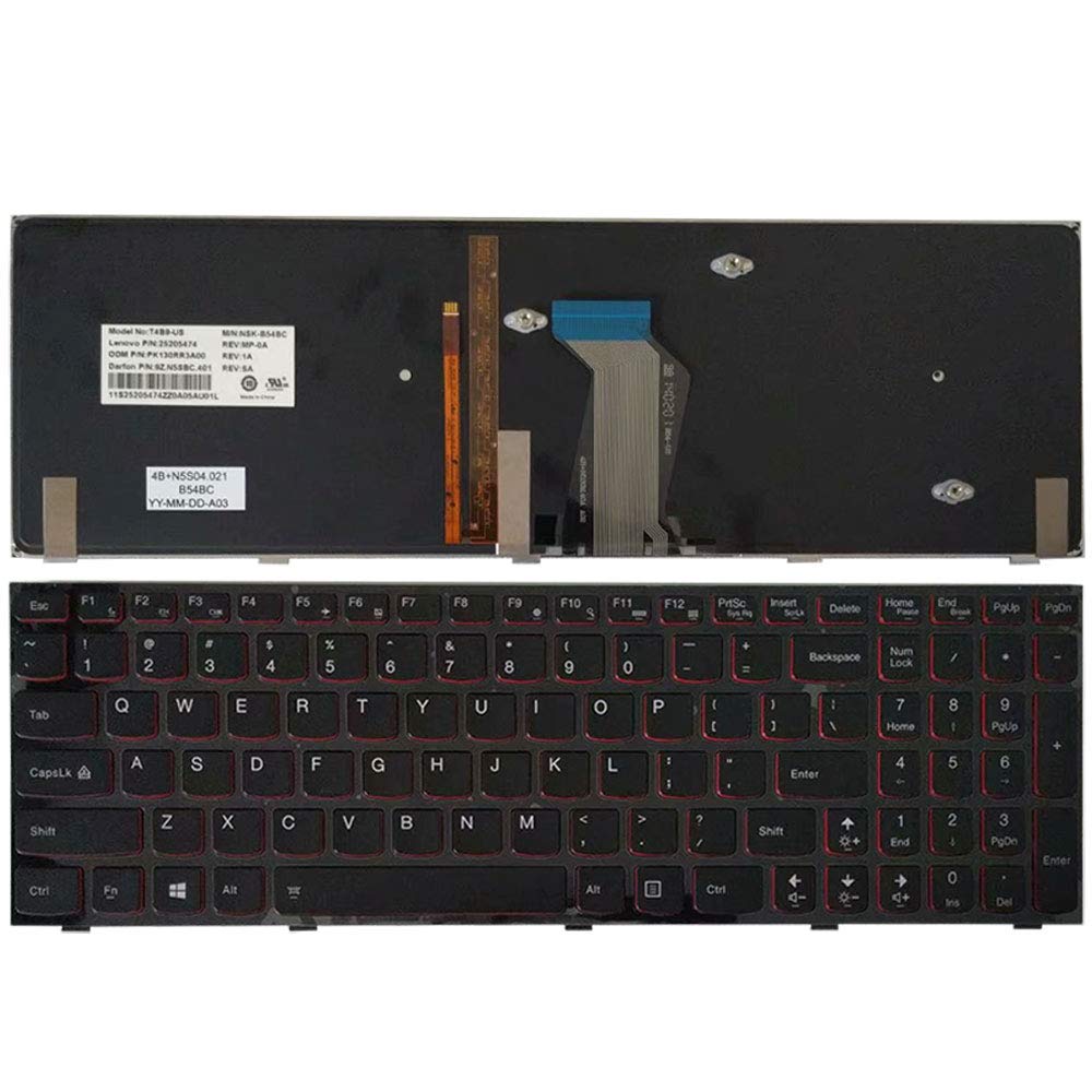 Laptop Replacement Keyboard for Lenovo Y590 Y500 Y510P US Layout Backlight
