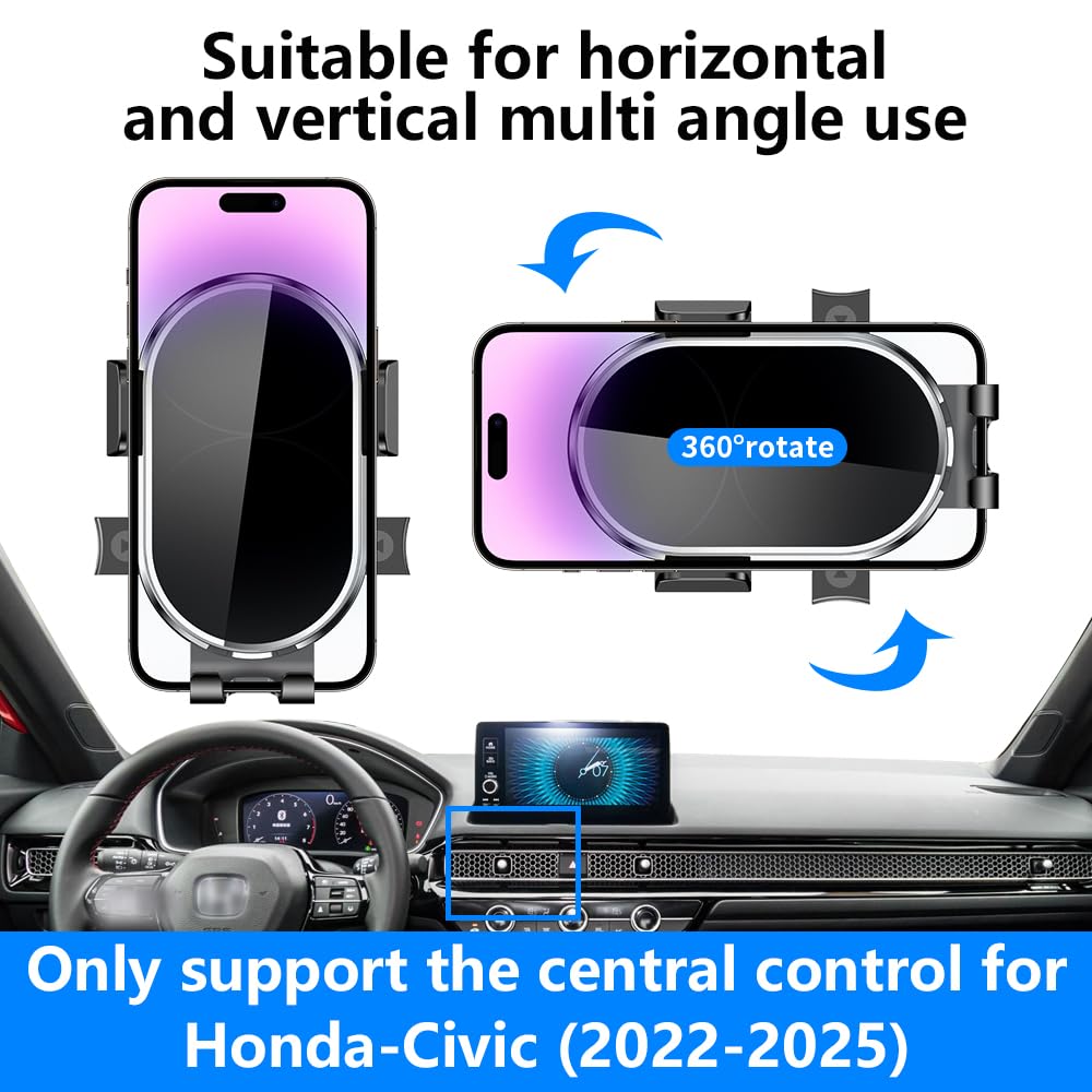 Car Phone Holder for Honda Civic 2022 2023 2024 2025 2026 11th gen LX Sport EX Touring Si Auto Accessories Navigation Bracket Interior Decoration