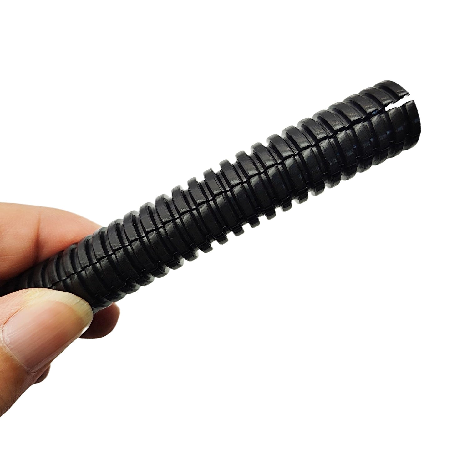 MyyYiTar 1in-10ft Wire Loom Conduit Protector Cable Sleeves Cover Hard Tubes for Outdoor Electrical Wire Management Organizer Kit- Black
