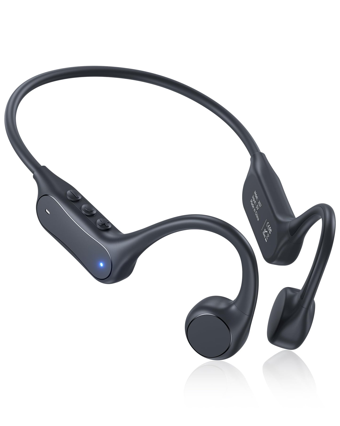 RAEOHE Bone Conduction Headphones Bluetooth 6.0, Open Ear Headphones for Running with Mic, 1H Fast Charge, 10H Playtime, IP54 Waterproof, 0.9oz