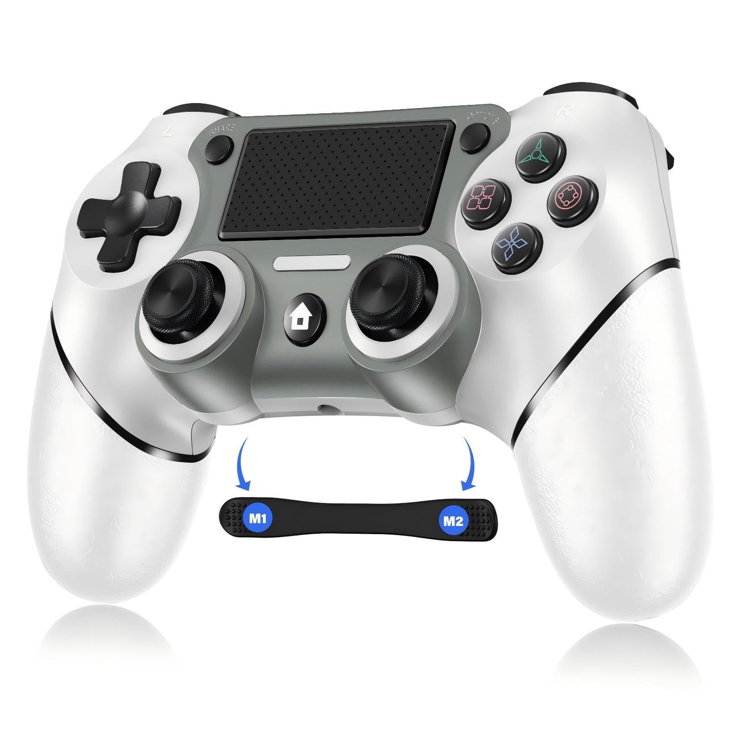 Wireless Controller Compatible with PS4/Pro/Slim, Black ps4 controller with Dual Vibration, 1000mAh Battery, 6-Axis Motion Sensor, Built-in Speaker