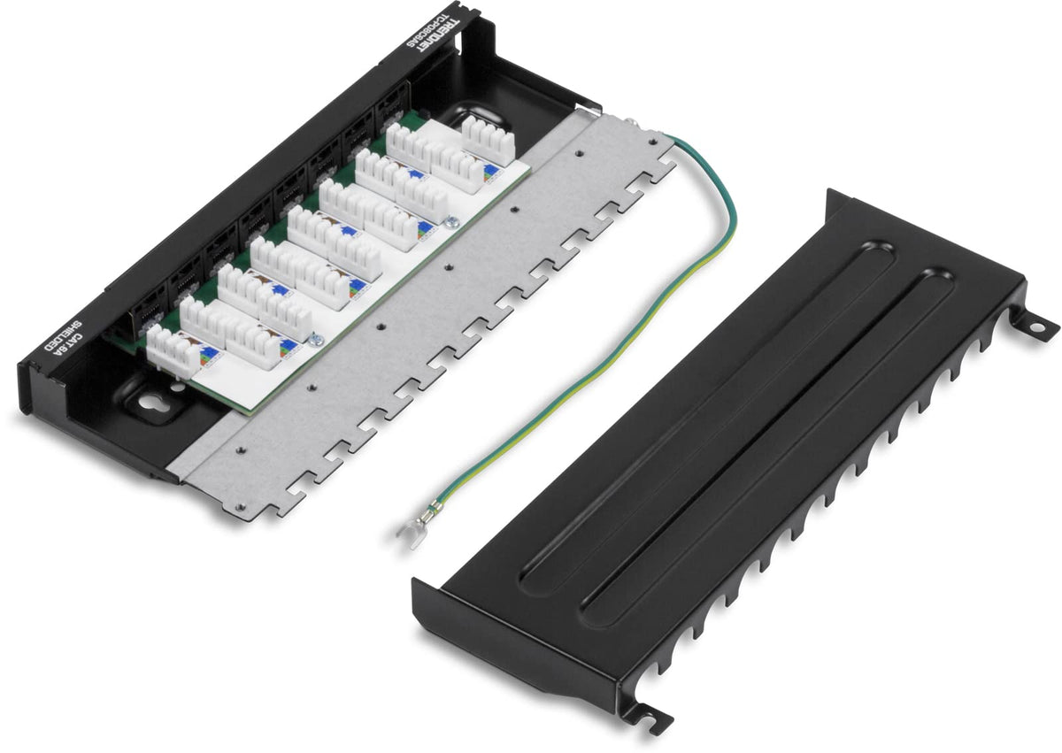 TRENDnet 8-Port Cat6A Shielded Patch Panel,TC-P08C6AS,Wall Mount Ready