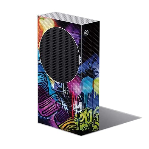 MIGHTY SKINS Carbon Fiber Skin Compatible with Xbox Series S - Midnight Mischief | Protective, Durable Textured Carbon Fiber Finish | Easy to Apply |