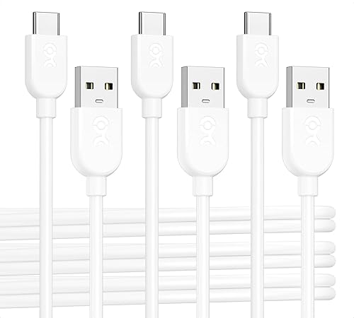 Cable Matters 3-Pack USB A to USB C Cable 6ft in White, Support Apple CarPlay, Android Auto, USBA to USBC Charging Cable for iPhone 16/15 Pro Max