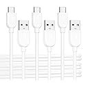 Cable Matters 3-Pack USB A to USB C Cable 6ft in White, Support Apple CarPlay, Android Auto, USBA to USBC Charging Cable for iPhone 16/15 Pro Max
