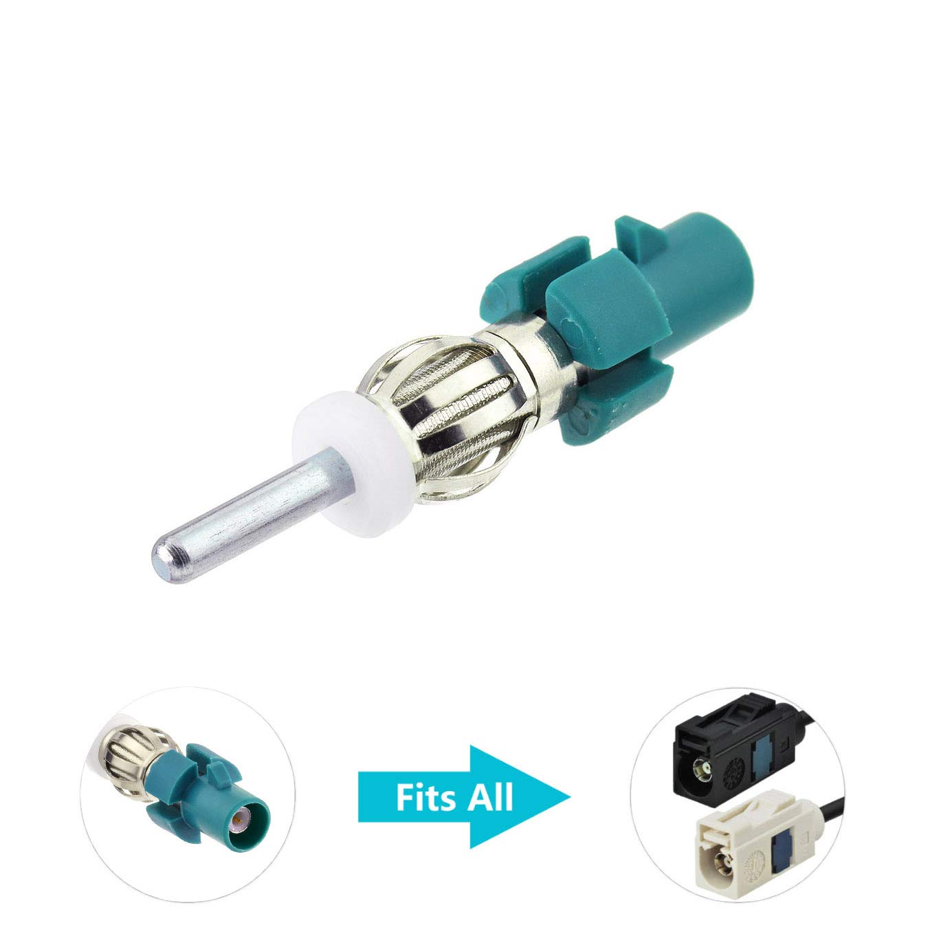 Bingfu Car Antenna Adapter Car Stereo FM AM Radio Antenna Adapter Connector,Fakra Z Male to DIN Plug Connector Converter for Vehicle Stereo Audio HD