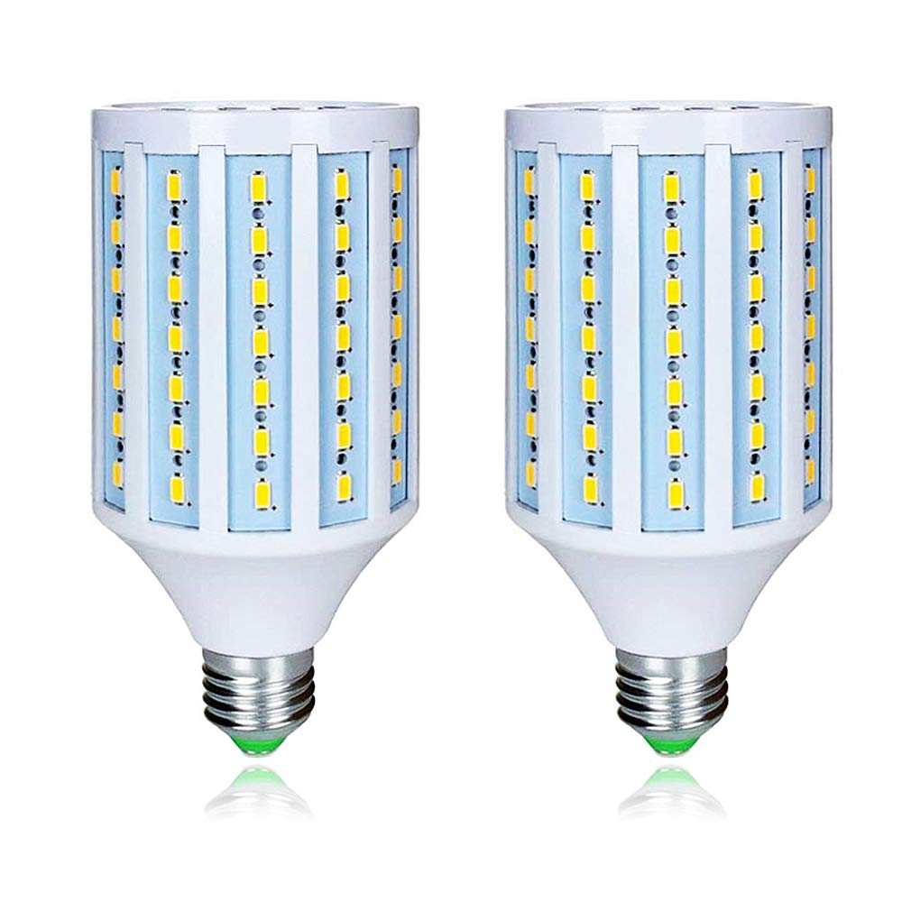 2 Pack 25W LED Corn Light Bulbs-250W Equivalent 3750 Lumens 98 LEDs 5730 SMD 6000K Cool Daylight White -E26 Base for IndoorOutdoor Use - Ideal