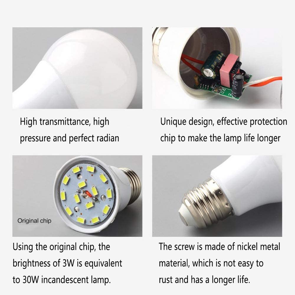 Megrezo 12V Low Voltage LED Light Bulbs - Warm White 7W E26 Standard Base 60W Equivalent - DC Bulb for RV, Solar Panel Project, Boat, Garden