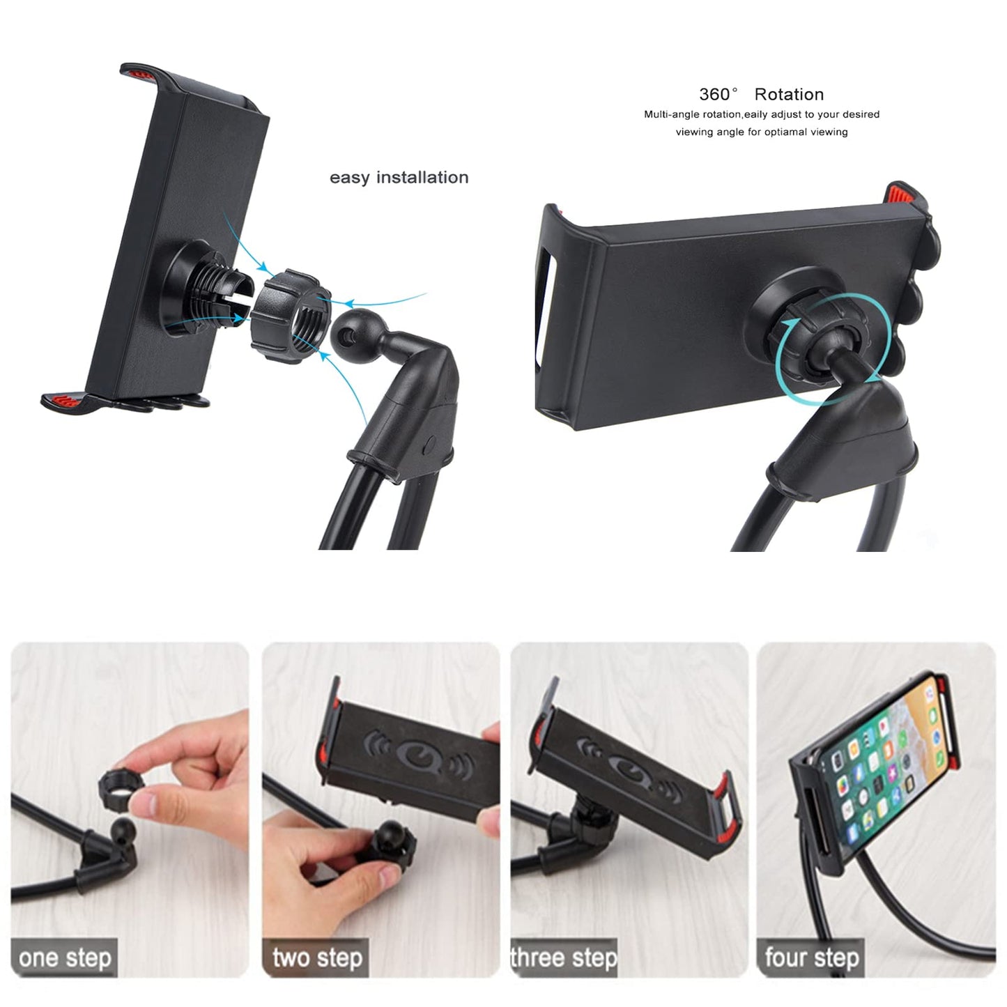Chapter Seven Universal Smart Mobile Phone Stand,Hanging on Neck Cell Phone Mount Holder, Flexible Lazy Bracket DIY Free Rotating for Multiple