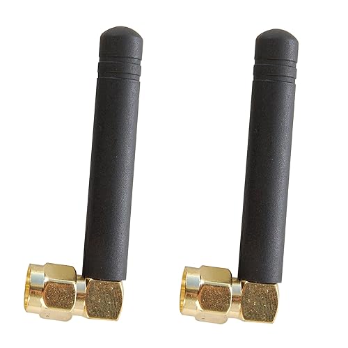 HQRP 2-Pack SMA Male 46MM GSM GPRS 433MHz Antenna 2DBI Compatible with Wireless Bluetooth RF Transceiver Module Serial RS232 Megasquirt/Adaptronic