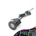 YASHIDA Black Waterproof RGB Recessed LED Deck Step Lights with Protecting Shell, in Ground Outdoor Landscape Lighting IP67,12 24V Low Voltage