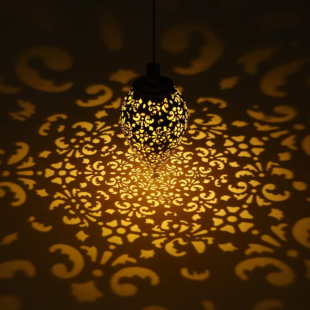 Tomshine Hanging Solar Lights Solar Lantern LED Garden Lights Metal Lamp Waterproof for Outdoor Hanging Decor