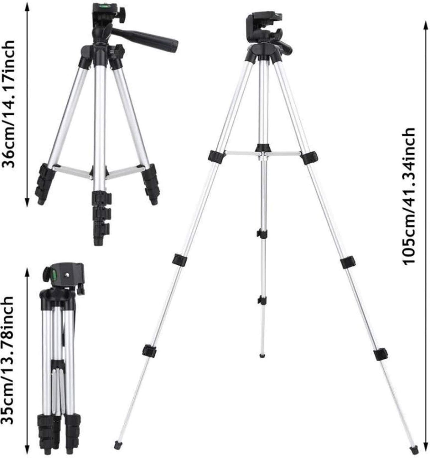 DIGIANT 50 Inch Aluminum Camera Phone Tripod+ Universal Tripod Smartphone Mount for Apple, iPhone Samsung and Other Brands Smartphones+Carrying Bag